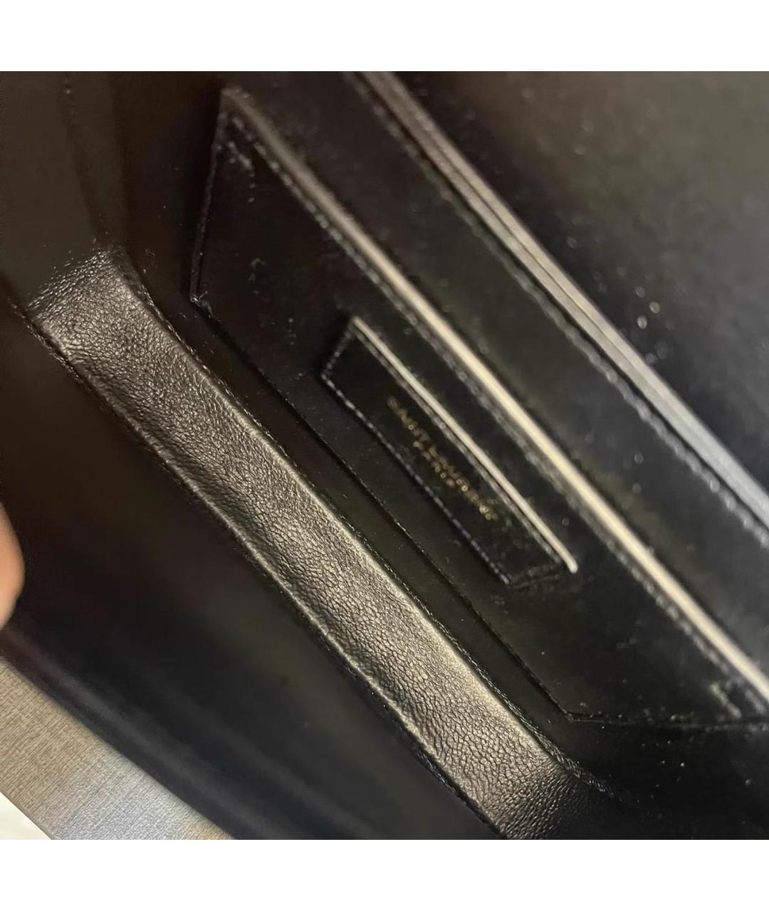 SAINT LAURENT Черная кожаная сумка через плечо, фото 7