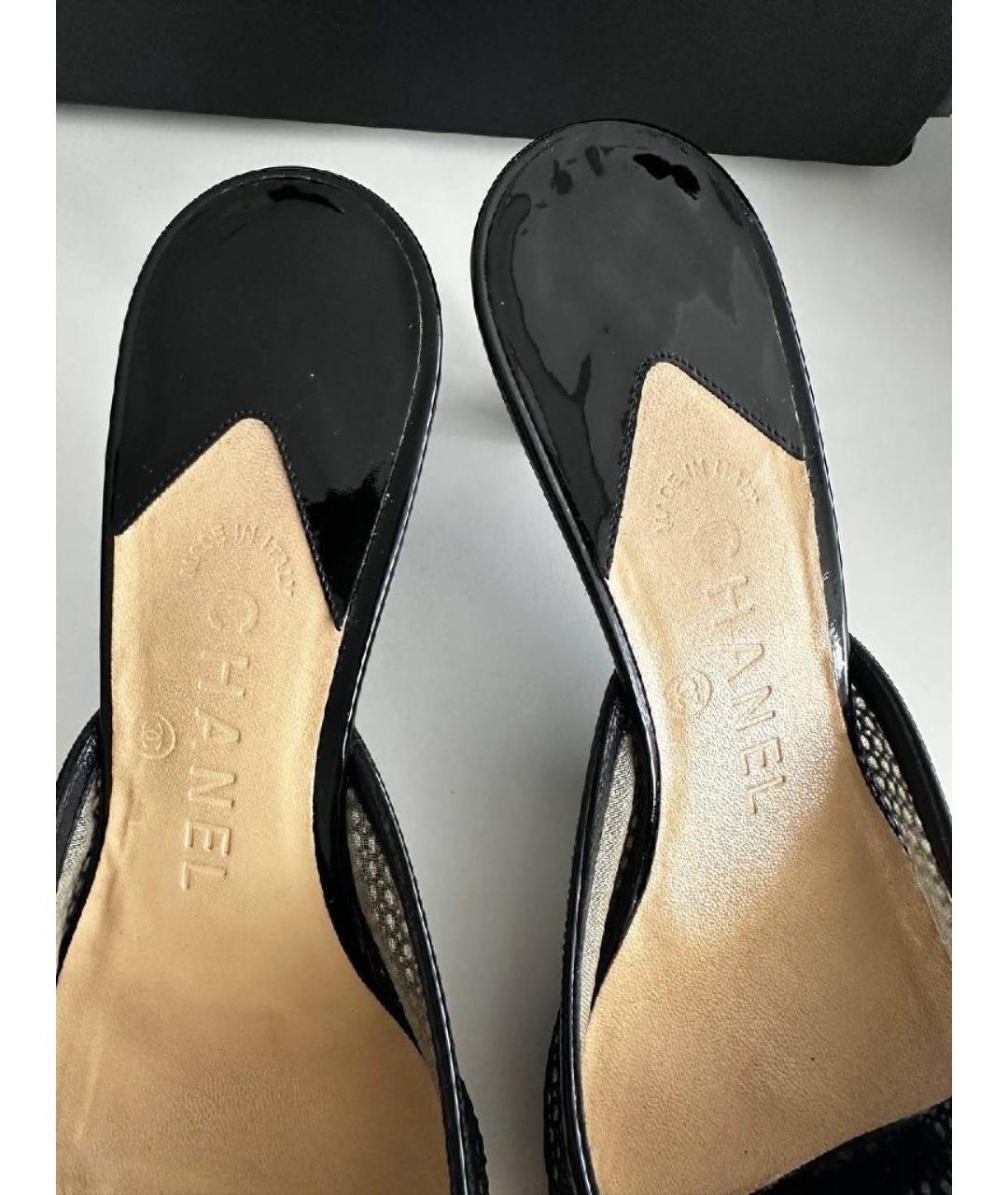 CHANEL Черные кожаные мюли, фото 6