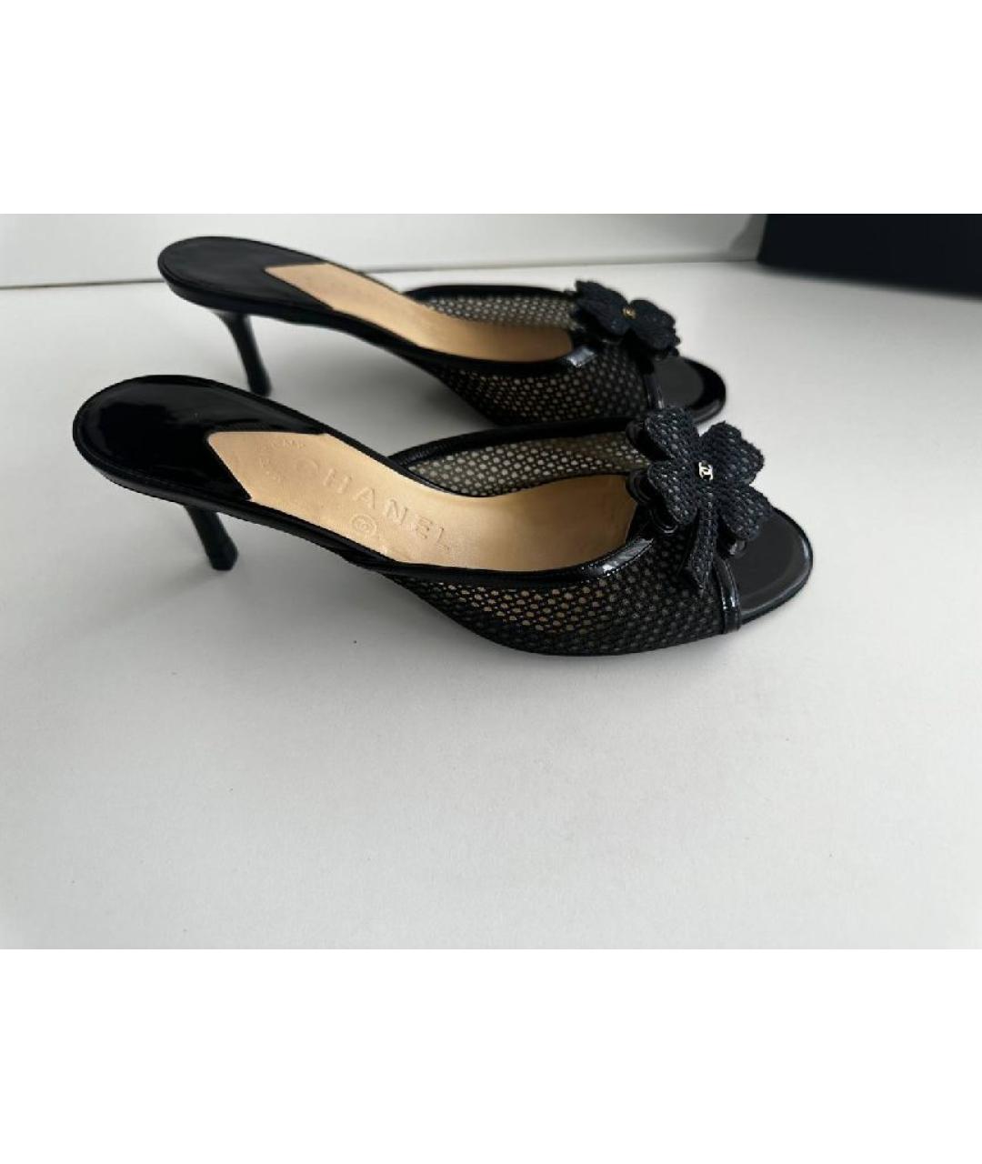 CHANEL Черные кожаные мюли, фото 8