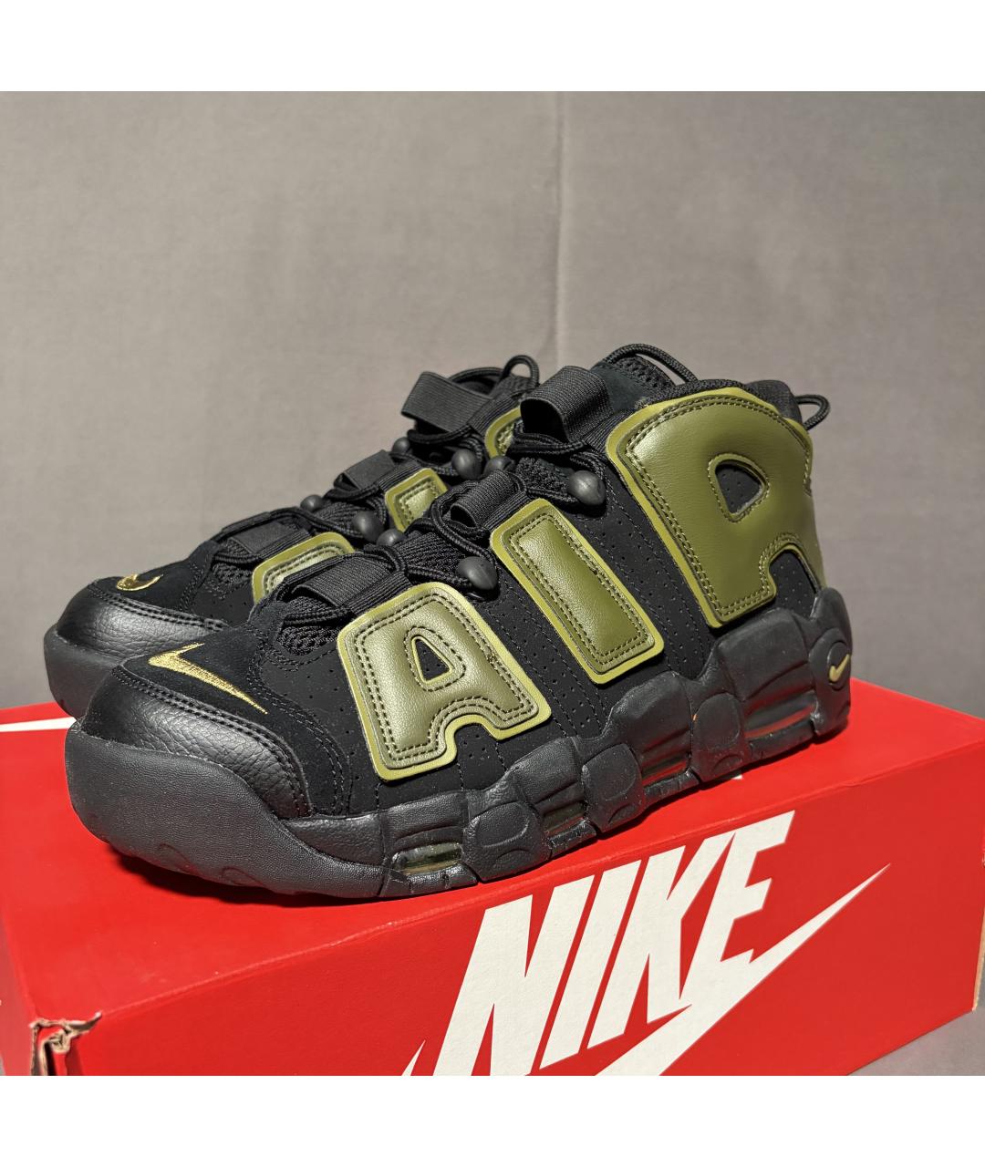 NIKE Черные кожаные высокие кроссовки / кеды, фото 3