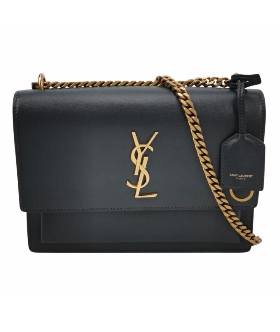 SAINT LAURENT Черная кожаная сумка через плечо, фото 4