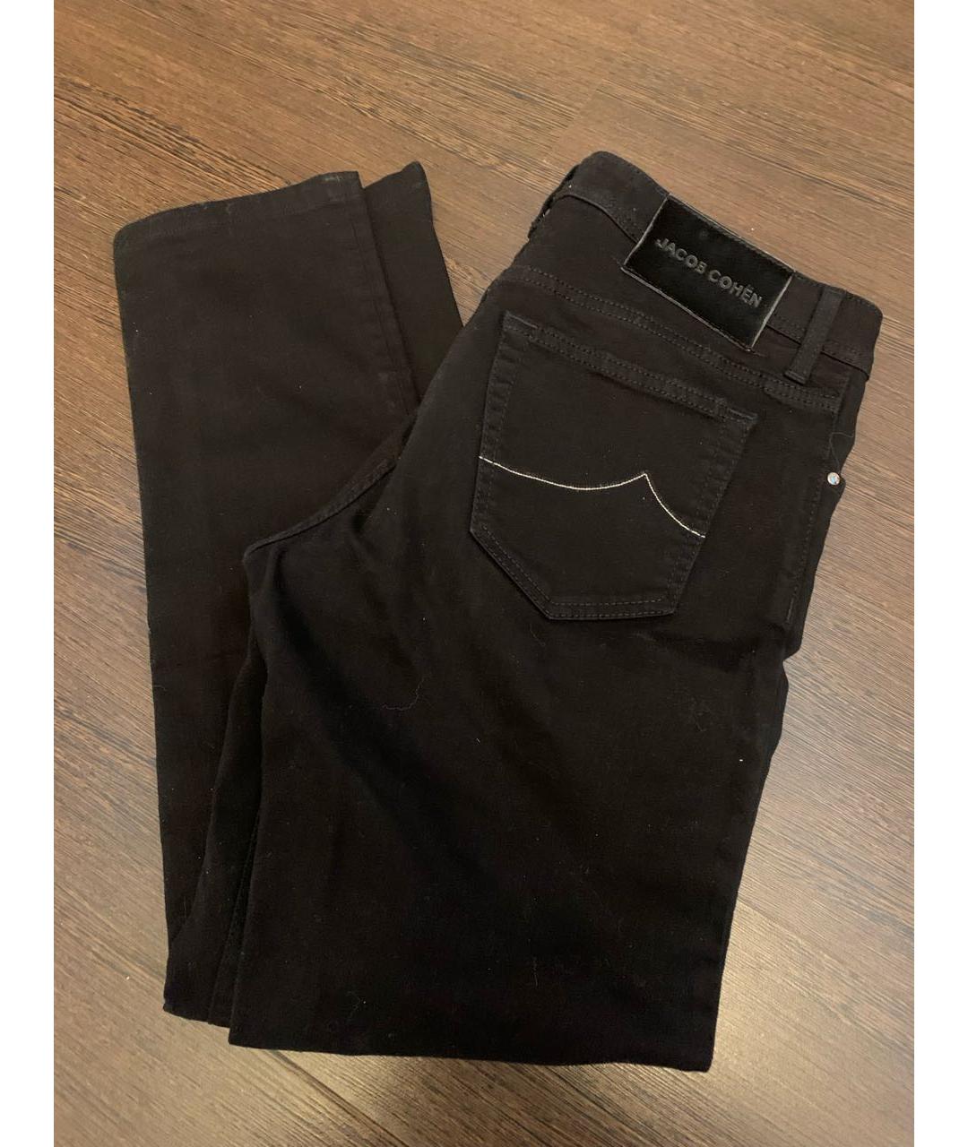 JACOB COHEN Черные хлопковые прямые джинсы, фото 5