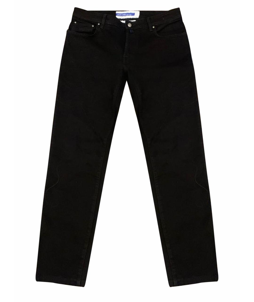 JACOB COHEN Черные хлопковые прямые джинсы, фото 1