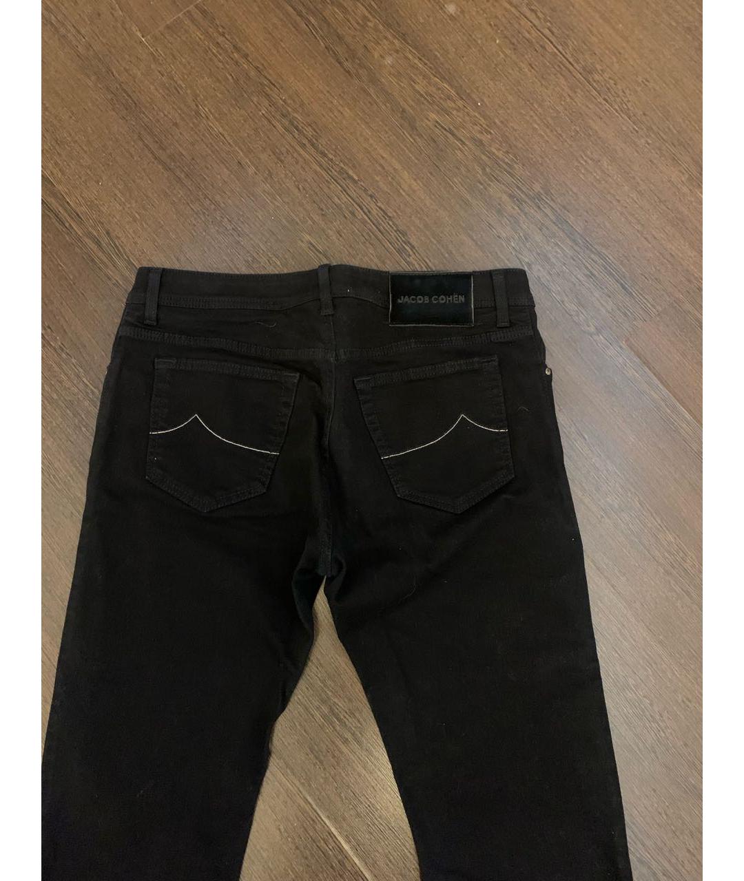 JACOB COHEN Черные хлопковые прямые джинсы, фото 4