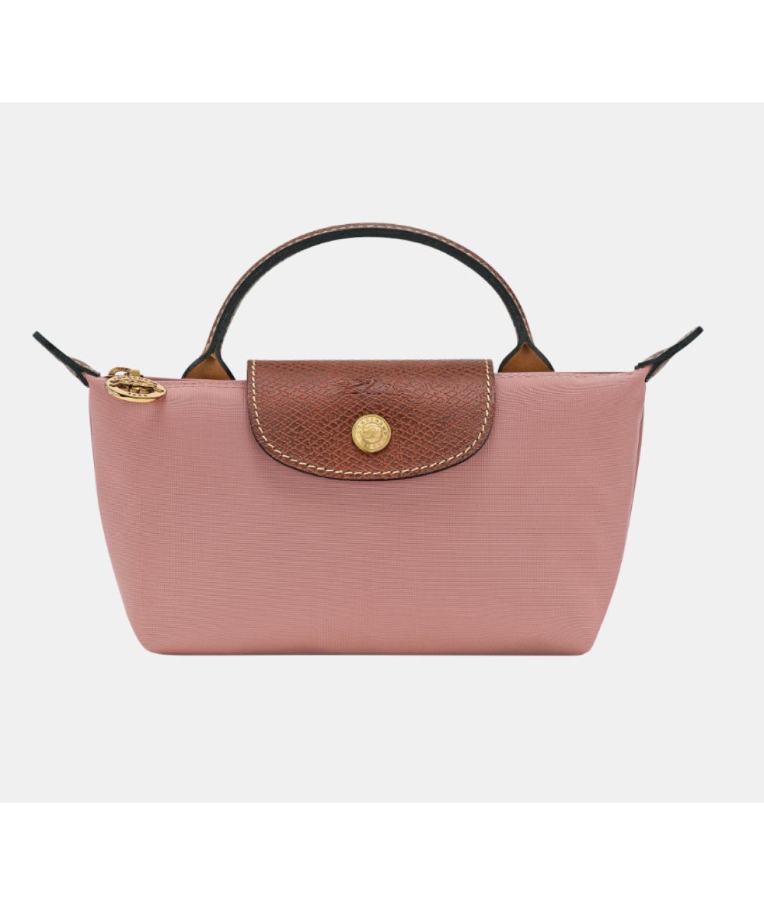 LONGCHAMP Розовая тканевая сумка с короткими ручками, фото 5