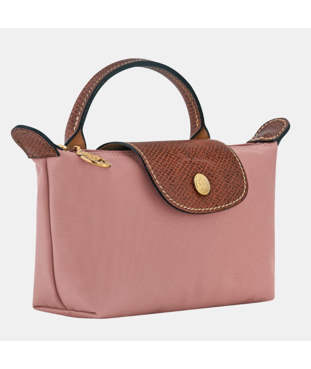 LONGCHAMP Розовая тканевая сумка с короткими ручками, фото 2