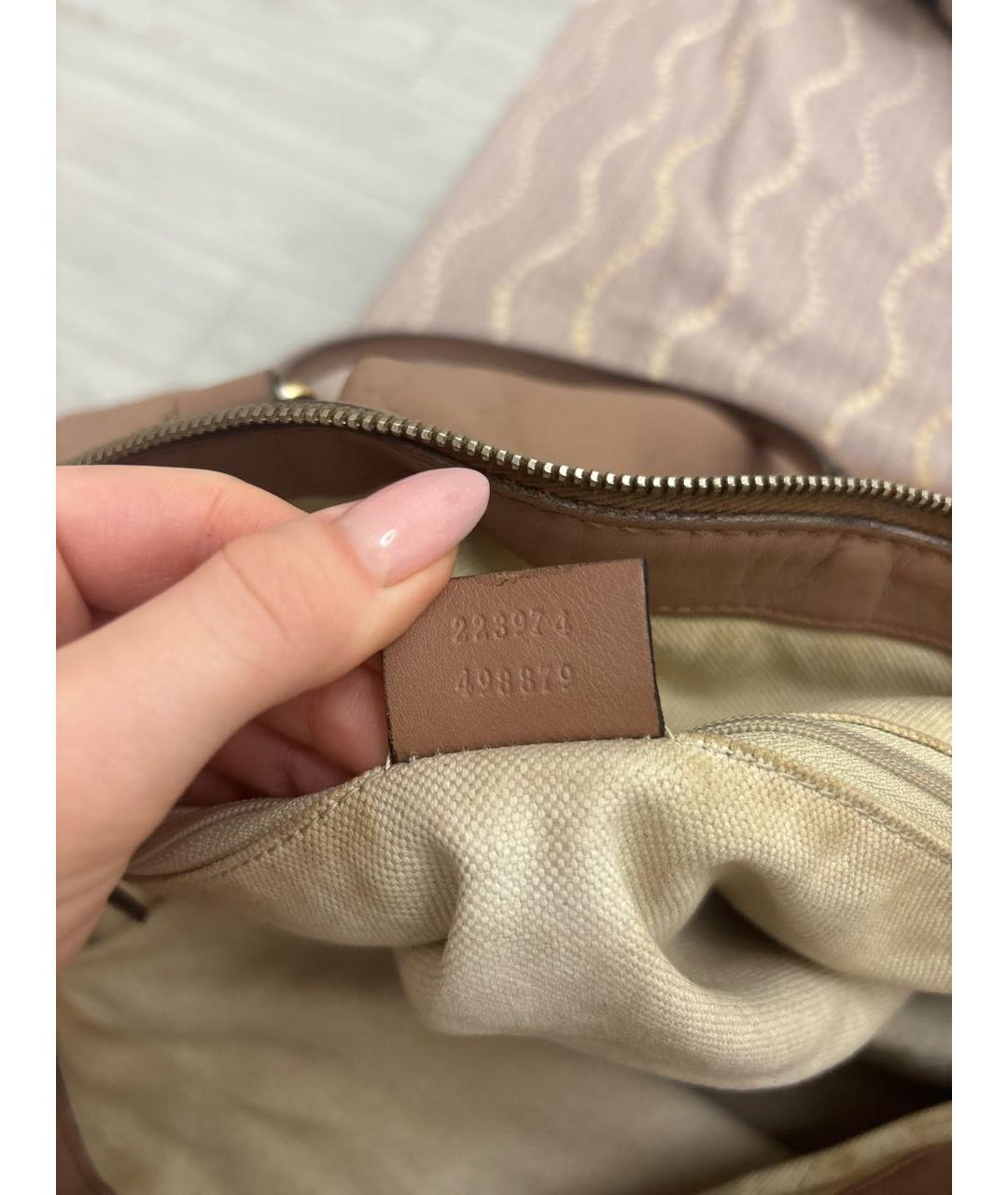 GUCCI Розовая кожаная сумка тоут, фото 6