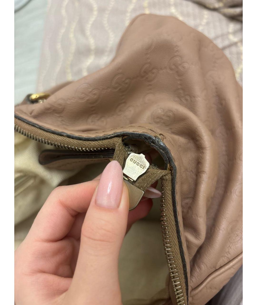 GUCCI Розовая кожаная сумка тоут, фото 7