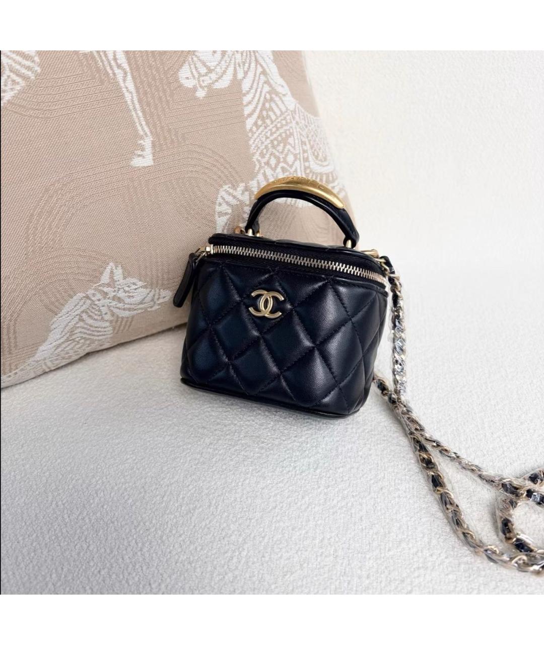 CHANEL Черная кожаная сумка через плечо, фото 3