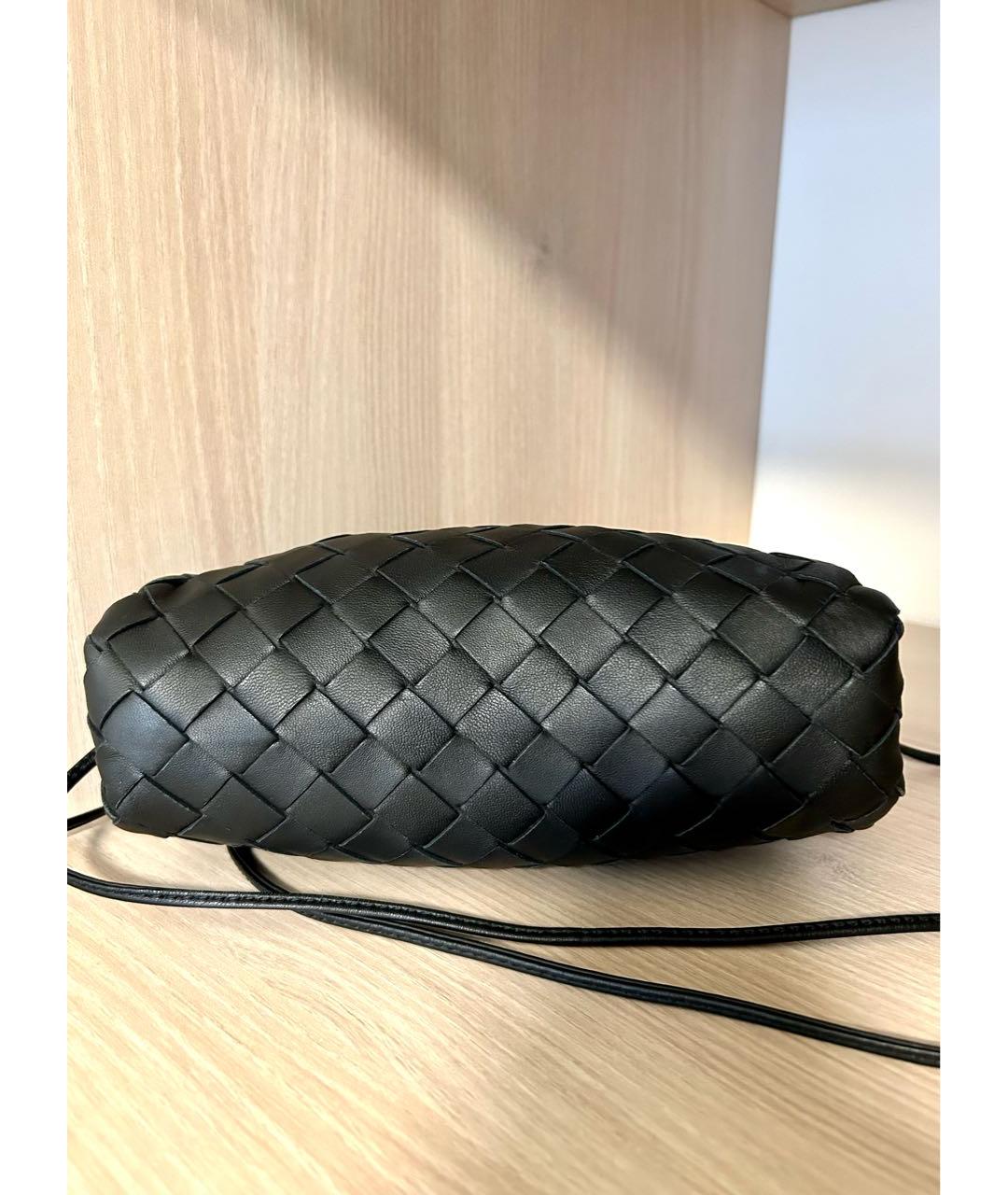 BOTTEGA VENETA Черная кожаная сумка через плечо, фото 4
