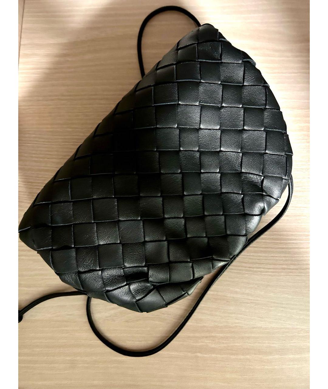 BOTTEGA VENETA Черная кожаная сумка через плечо, фото 6