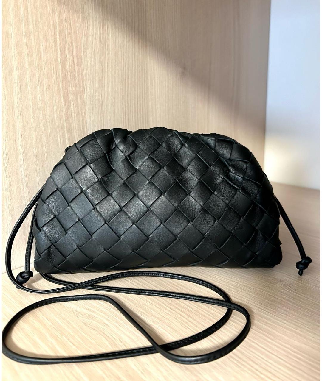 BOTTEGA VENETA Черная кожаная сумка через плечо, фото 2