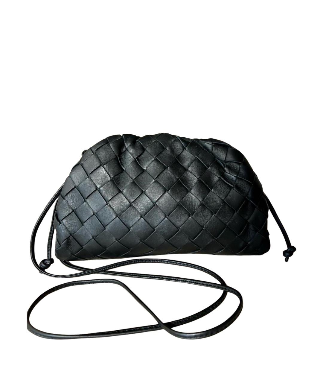 BOTTEGA VENETA Черная кожаная сумка через плечо, фото 1