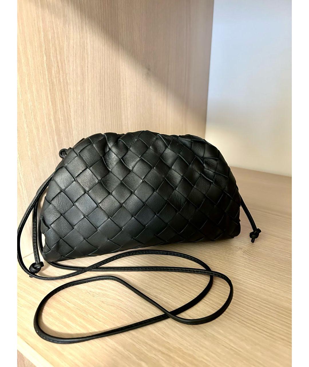 BOTTEGA VENETA Черная кожаная сумка через плечо, фото 3