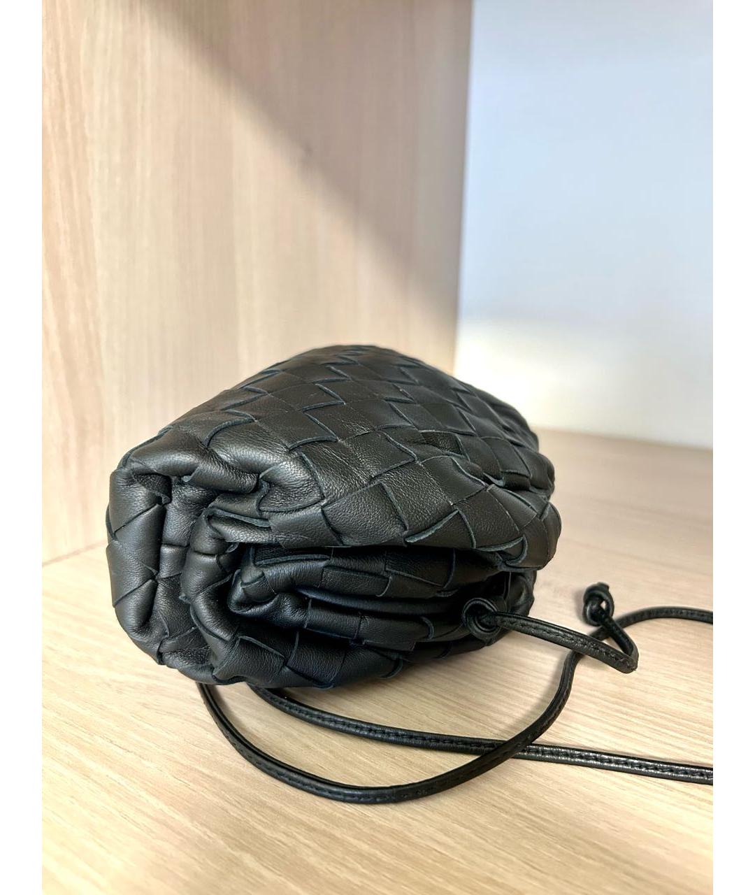 BOTTEGA VENETA Черная кожаная сумка через плечо, фото 5