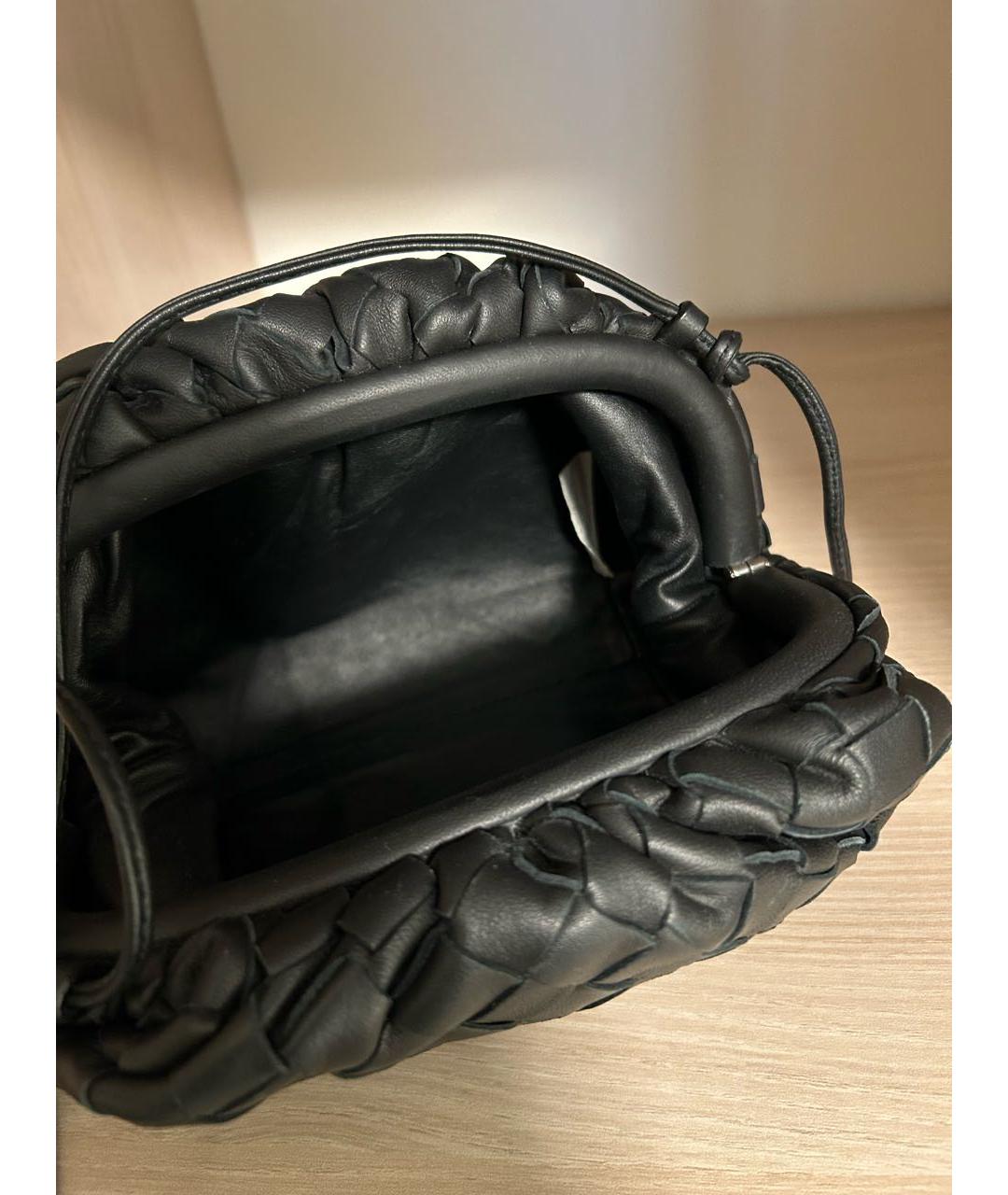 BOTTEGA VENETA Черная кожаная сумка через плечо, фото 7