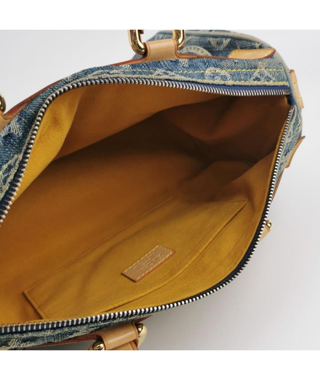 LOUIS VUITTON Голубая деним сумка с короткими ручками, фото 6