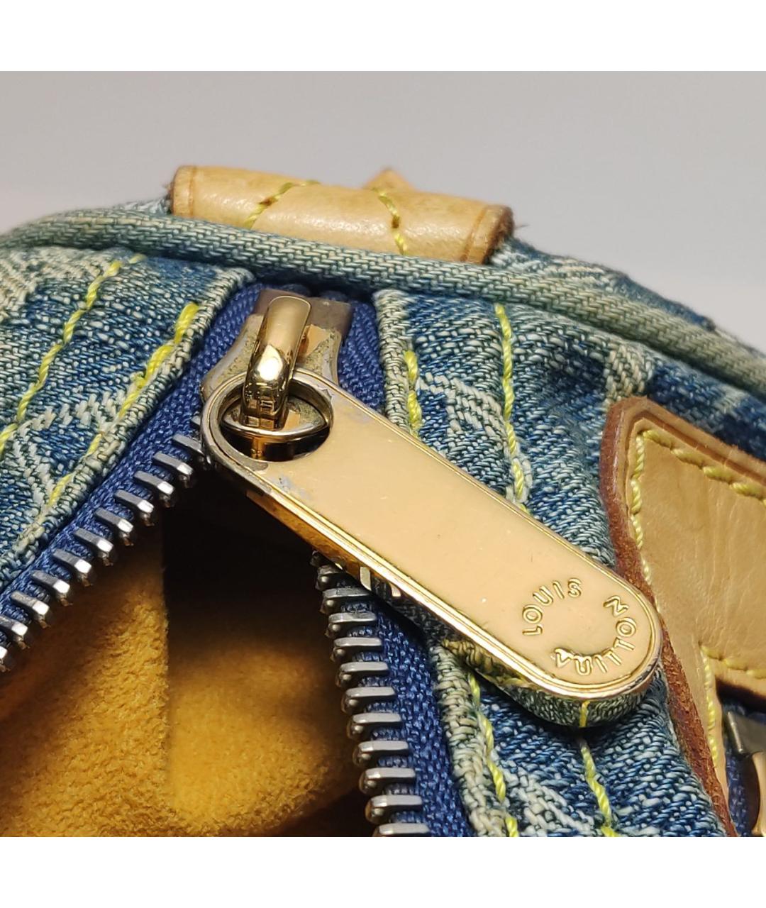 LOUIS VUITTON Голубая деним сумка с короткими ручками, фото 8