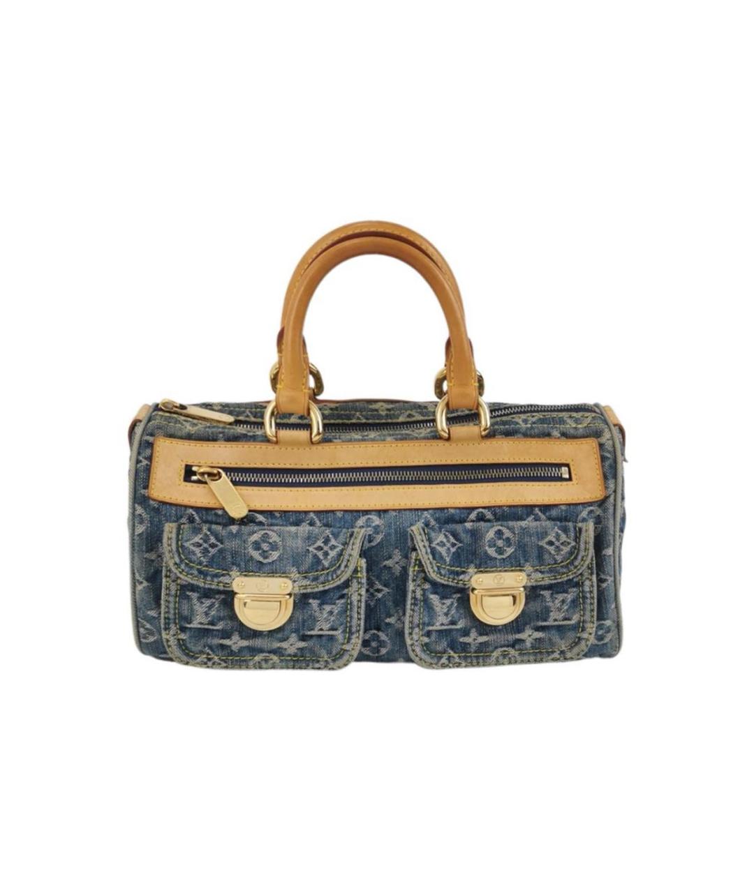 LOUIS VUITTON Голубая деним сумка с короткими ручками, фото 9