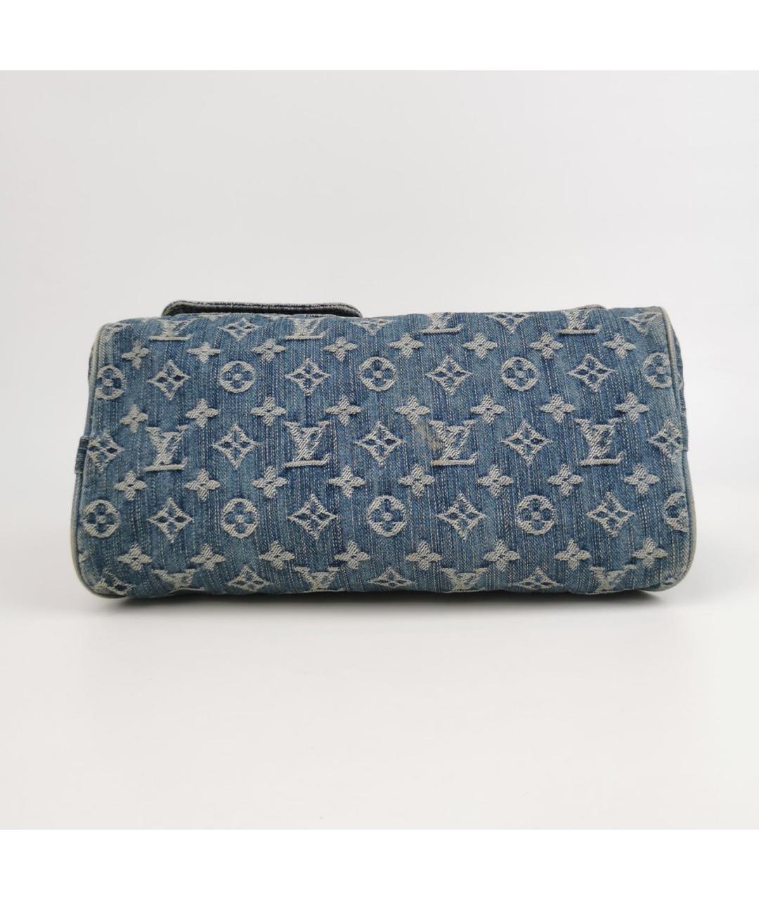 LOUIS VUITTON Голубая деним сумка с короткими ручками, фото 5
