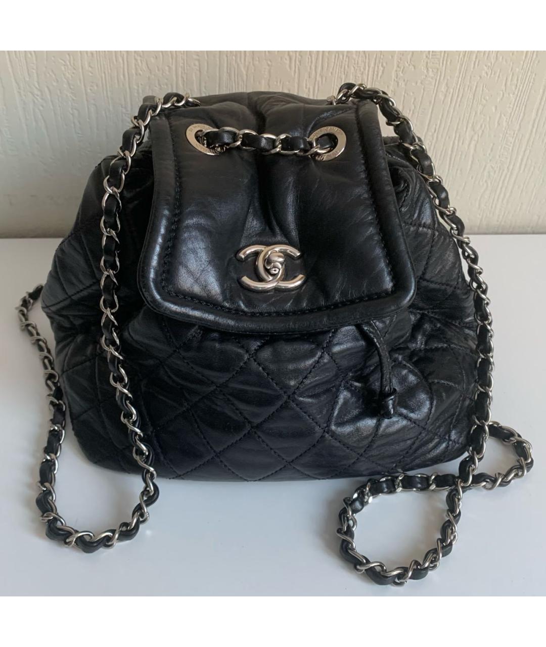 CHANEL Черный кожаный рюкзак, фото 9