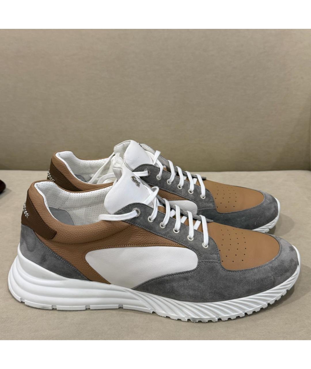 STEFANO RICCI Мульти кожаные низкие кроссовки / кеды, фото 7