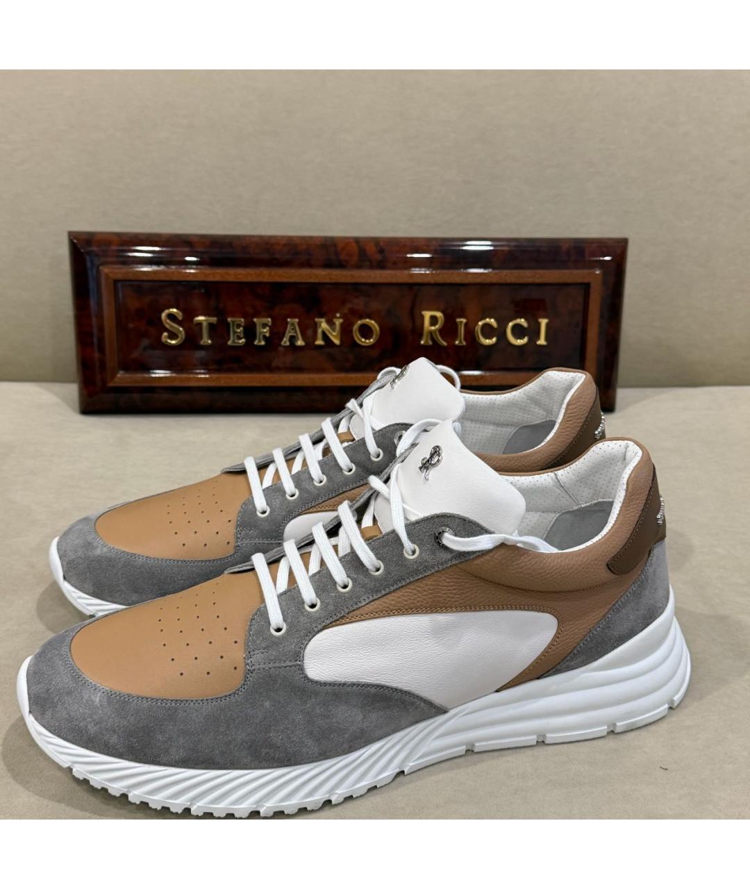 STEFANO RICCI Мульти кожаные низкие кроссовки / кеды, фото 5