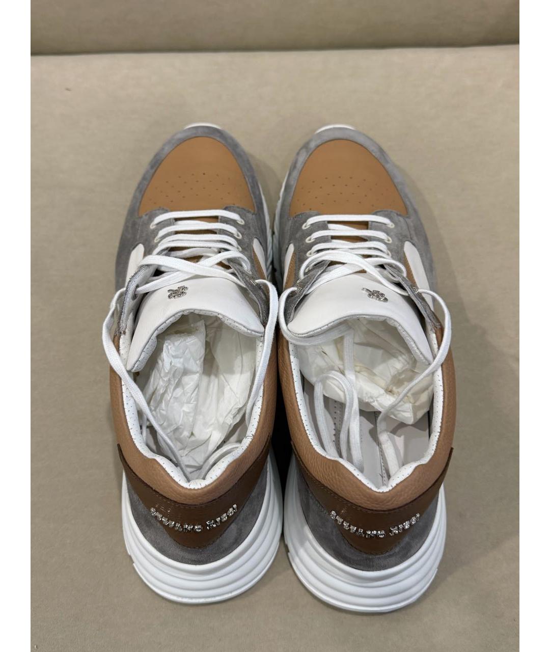STEFANO RICCI Мульти кожаные низкие кроссовки / кеды, фото 3