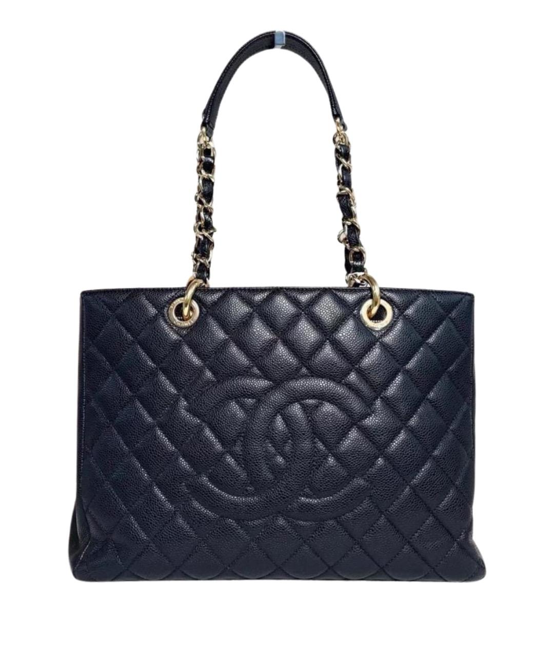 CHANEL Черная кожаная сумка тоут, фото 1