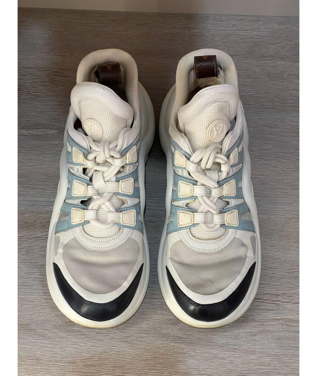 LOUIS VUITTON Белые кожаные кроссовки, фото 3