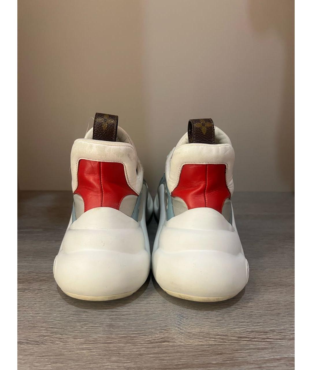 LOUIS VUITTON Белые кожаные кроссовки, фото 4