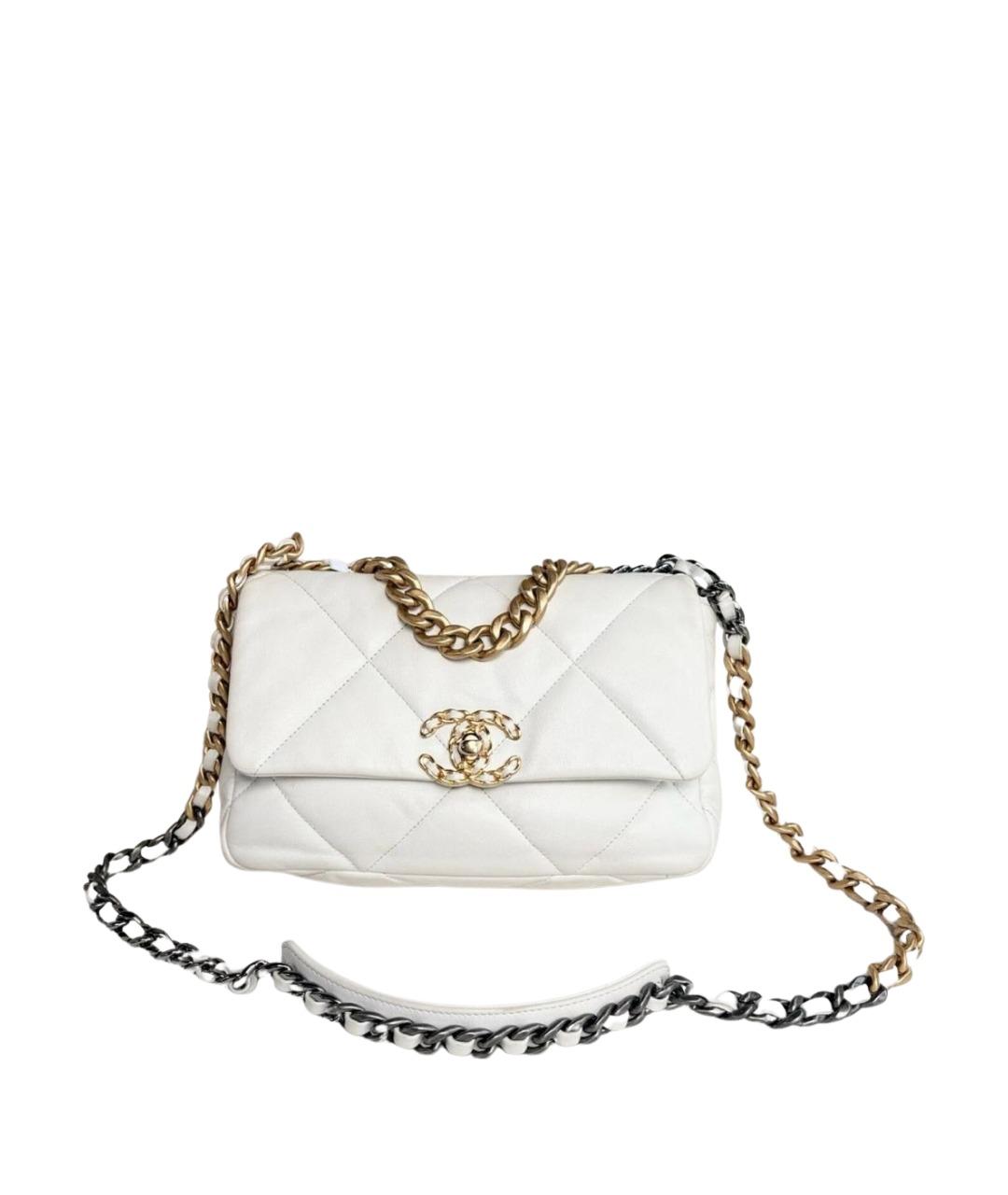 CHANEL Белая кожаная сумка через плечо, фото 1