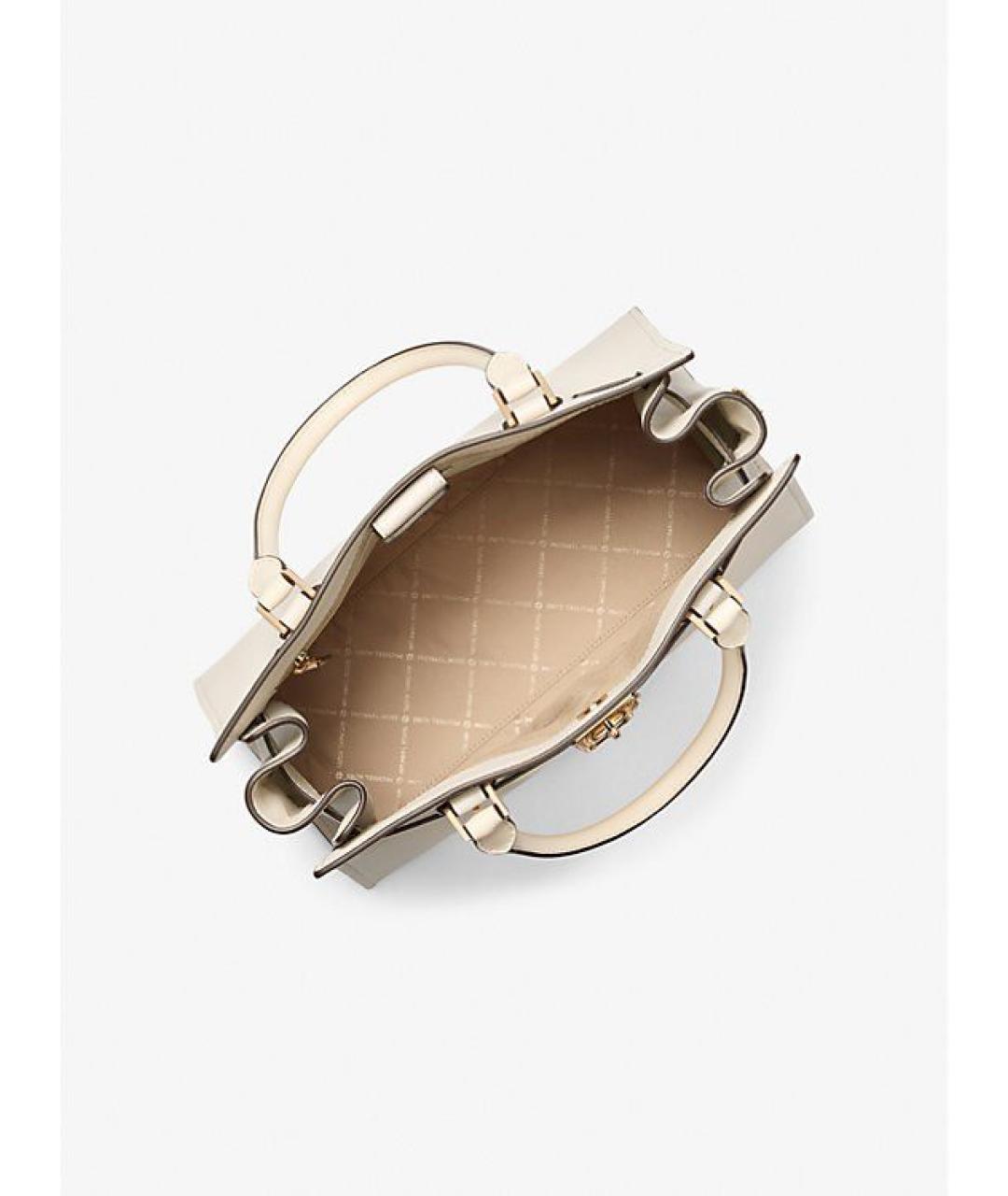 MICHAEL KORS Бежевая кожаная сумка с короткими ручками, фото 2