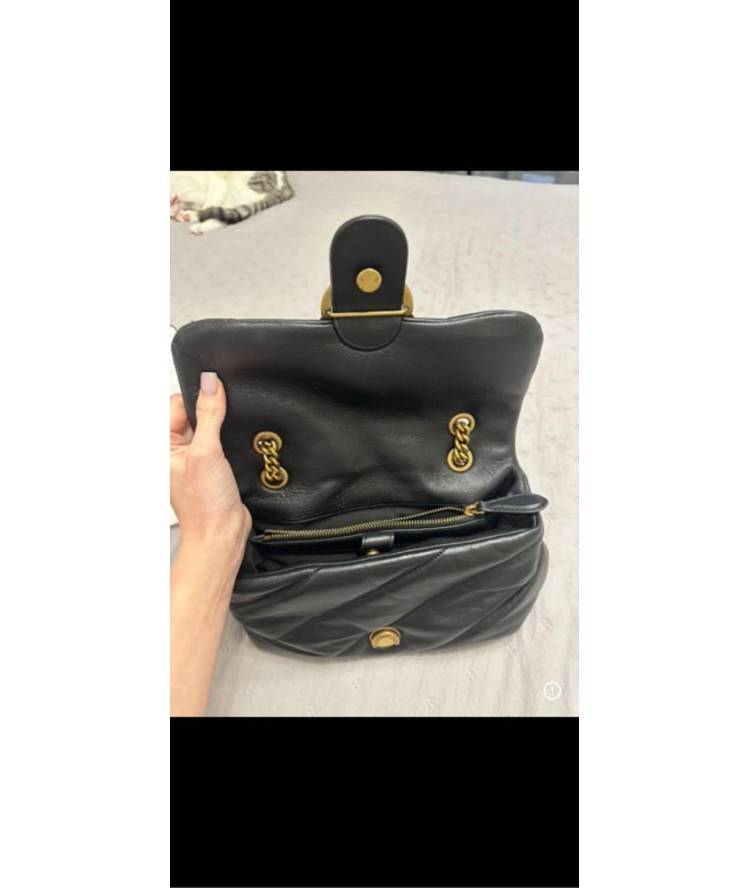 PINKO Черная кожаная сумка через плечо, фото 4