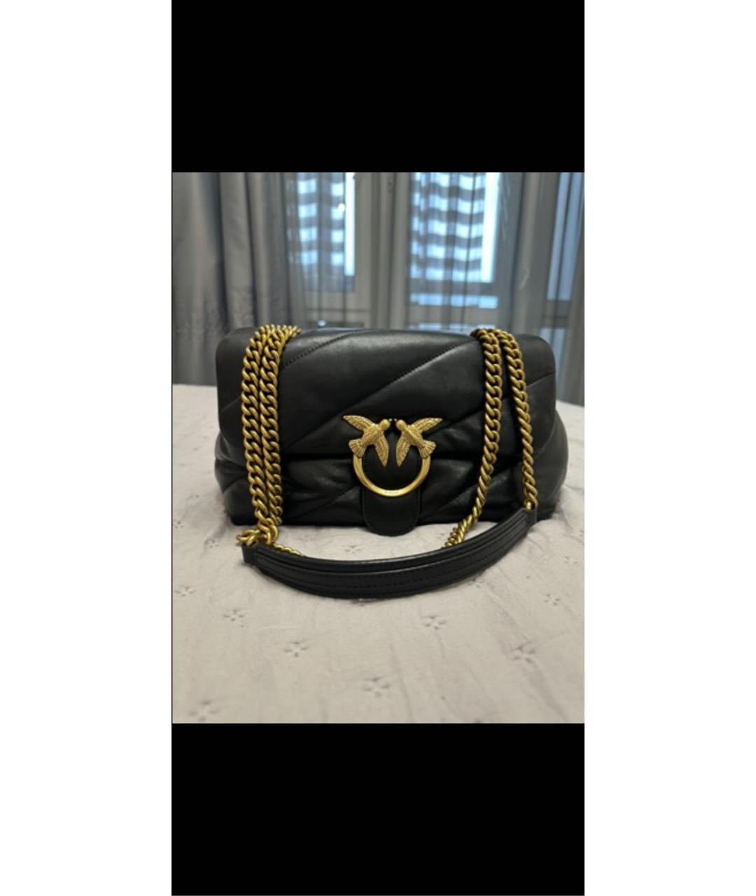 PINKO Черная кожаная сумка через плечо, фото 9