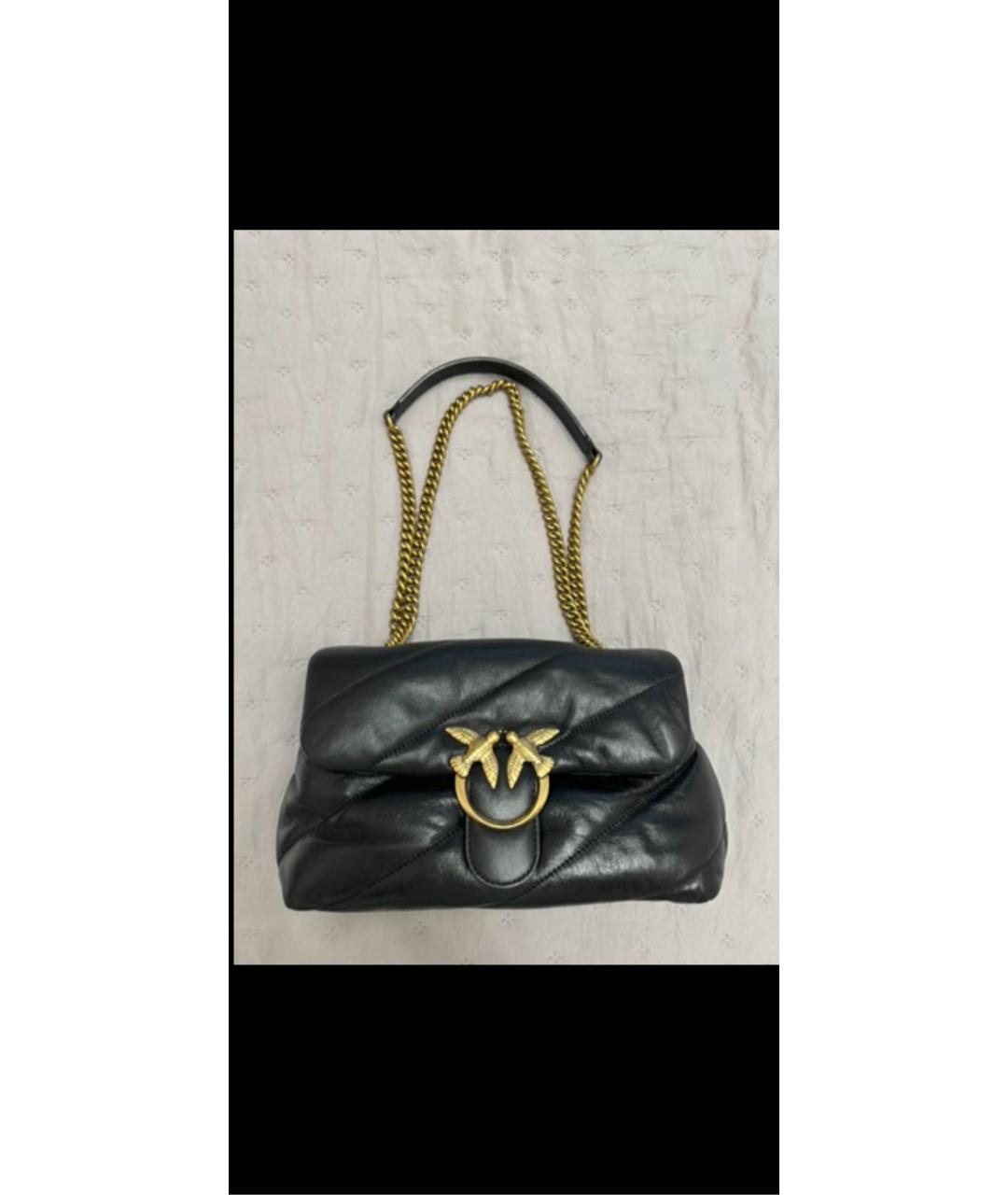 PINKO Черная кожаная сумка через плечо, фото 2