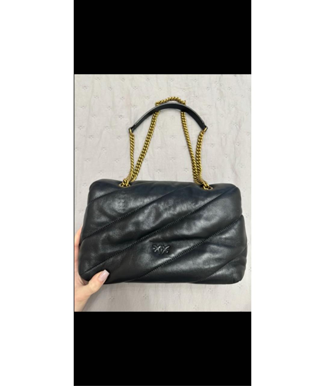 PINKO Черная кожаная сумка через плечо, фото 3