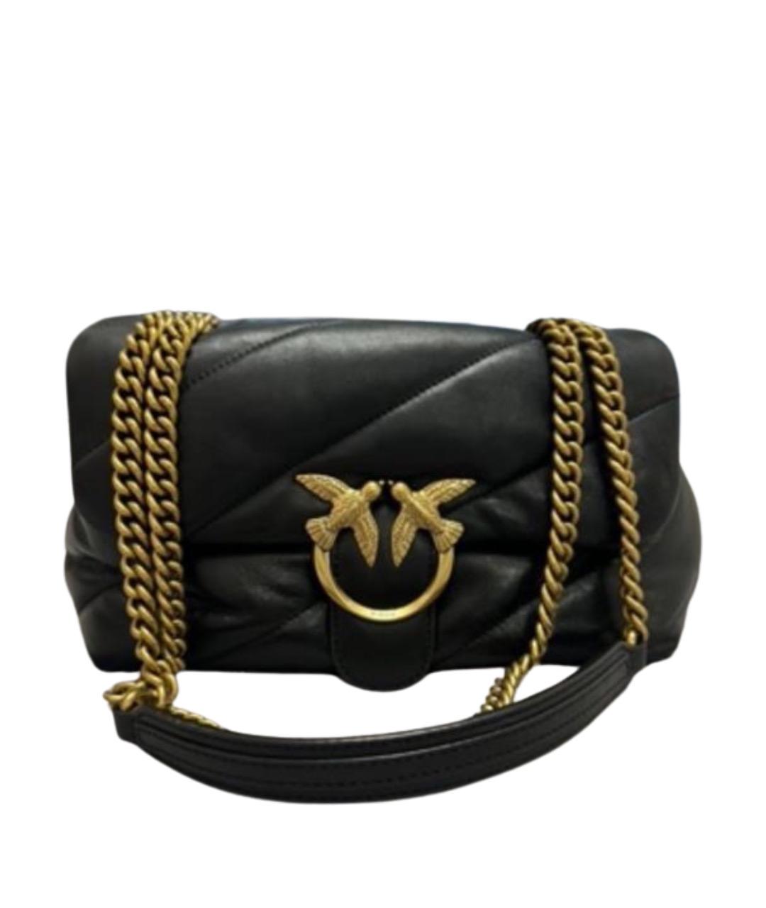 PINKO Черная кожаная сумка через плечо, фото 1