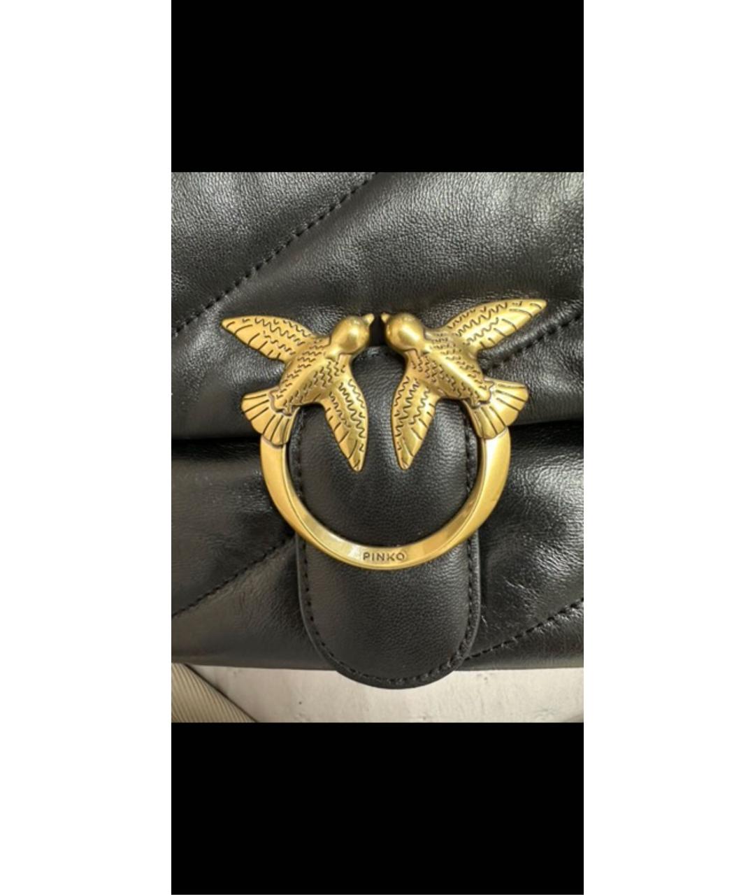 PINKO Черная кожаная сумка через плечо, фото 8