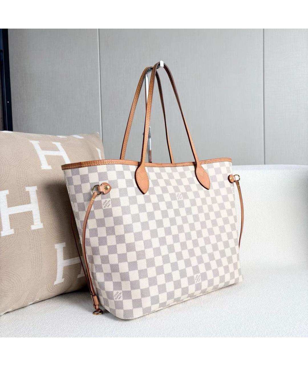 LOUIS VUITTON Белая кожаная сумка тоут, фото 4