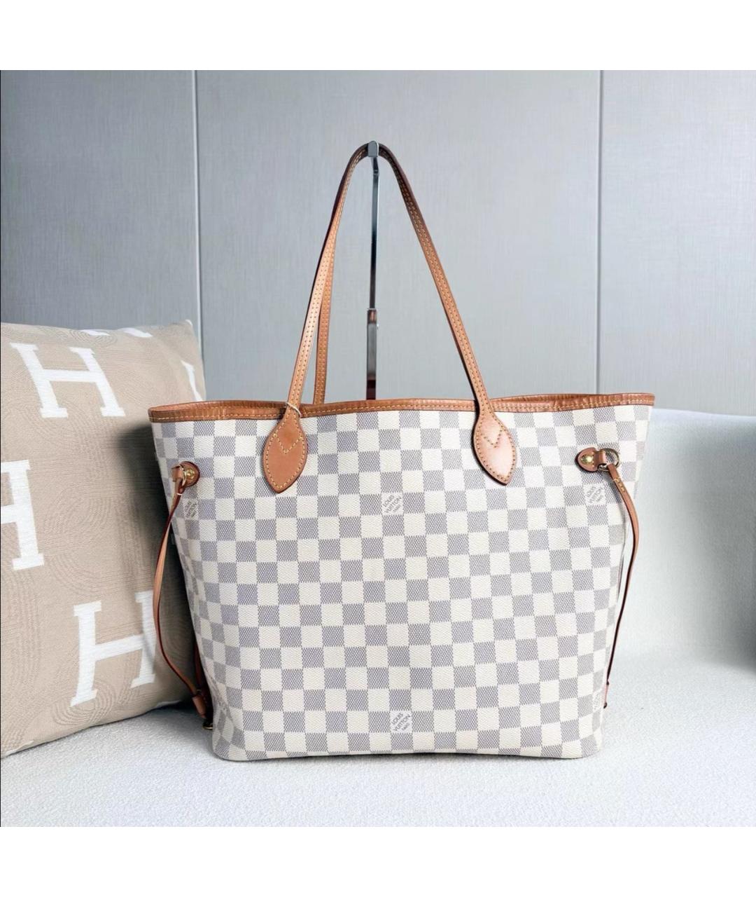 LOUIS VUITTON Белая кожаная сумка тоут, фото 3