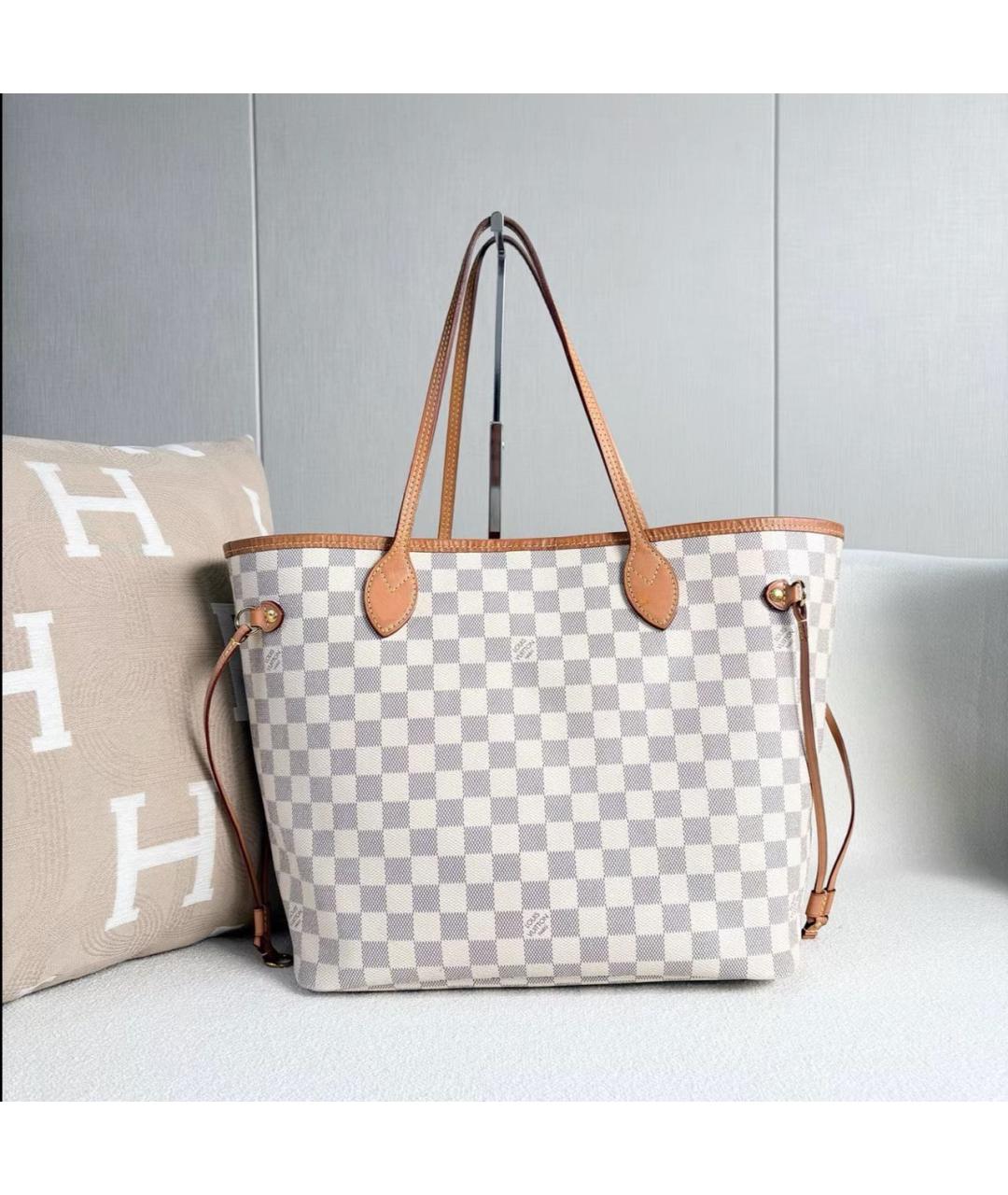 LOUIS VUITTON Белая кожаная сумка тоут, фото 2