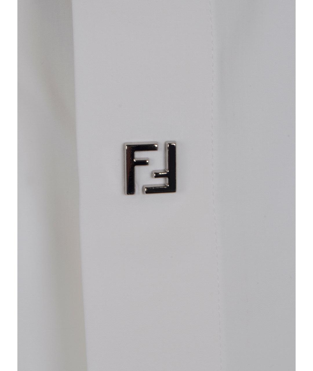FENDI Белая хлопковая кэжуал рубашка, фото 3