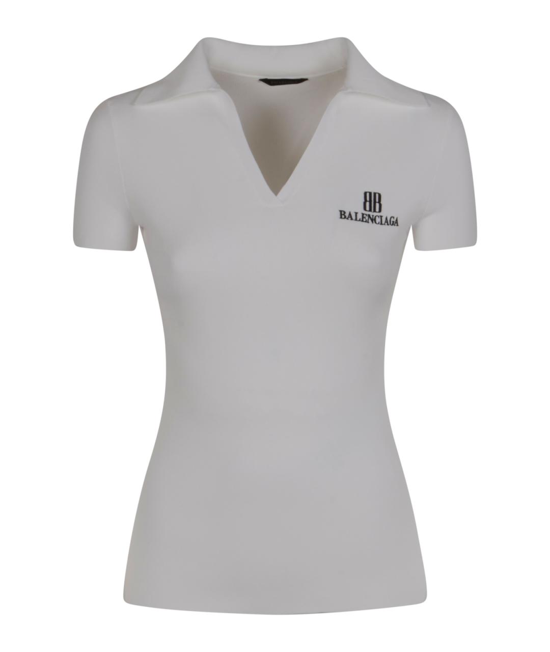 BALENCIAGA Белая вискозная футболка, фото 1