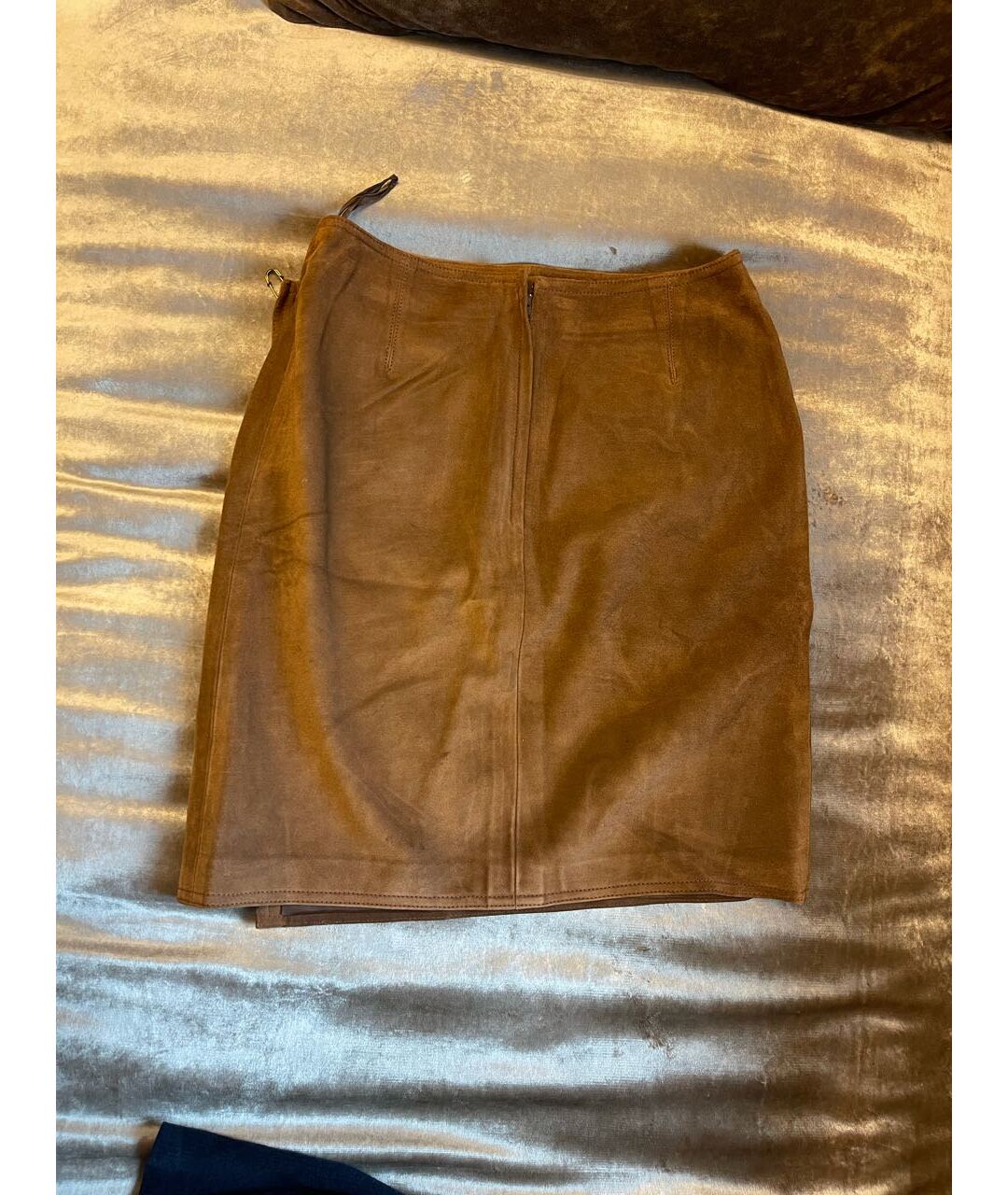 JEAN LOUIS SCHERRER Коричневая замшевая юбка мини, фото 3