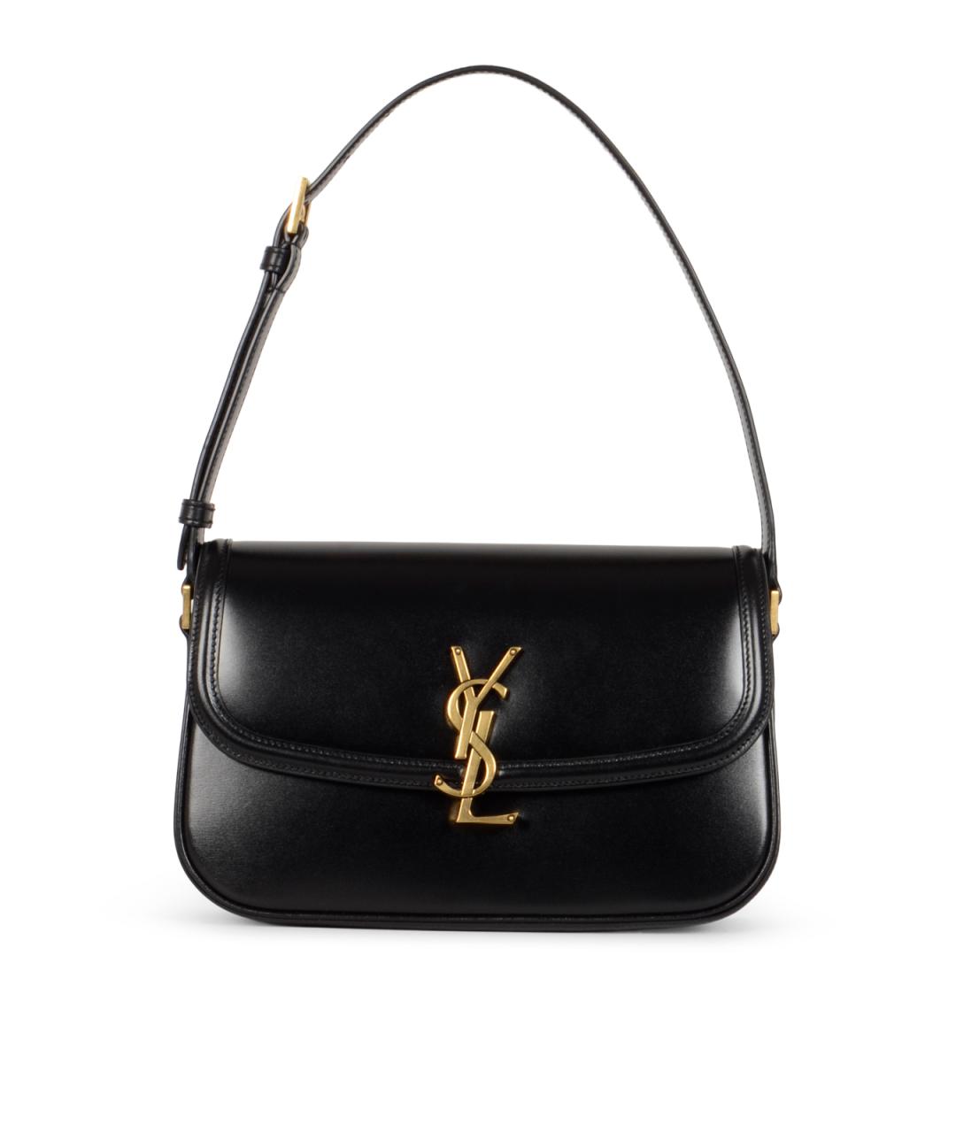 SAINT LAURENT Черная кожаная сумка через плечо, фото 1