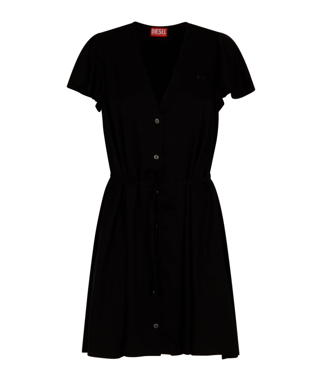 DIESEL Черное вискозное повседневное платье, фото 1