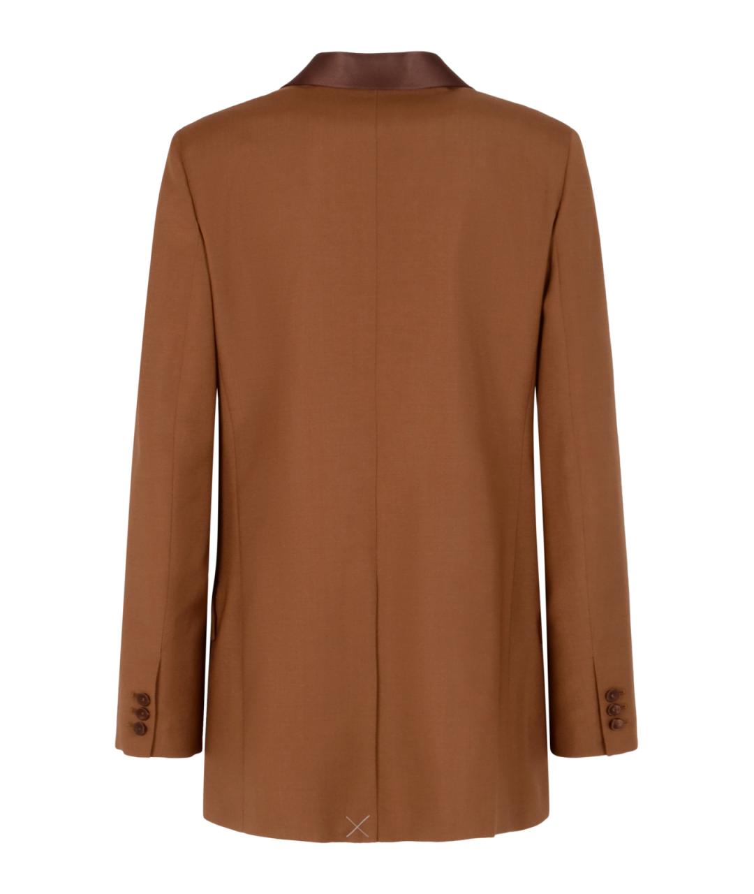 FENDI Коричневый шерстяной жакет/пиджак, фото 2