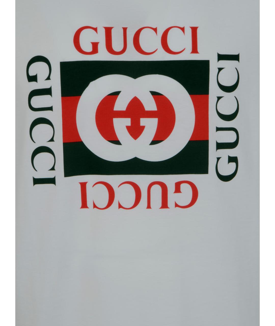 GUCCI Белая хлопковая футболка, фото 3