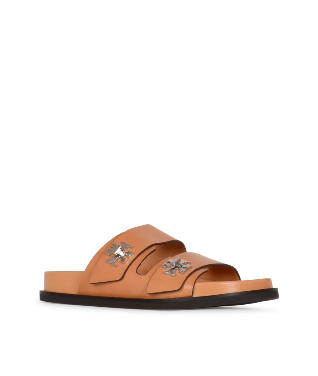 TORY BURCH Бежевые кожаные сандалии, фото 2